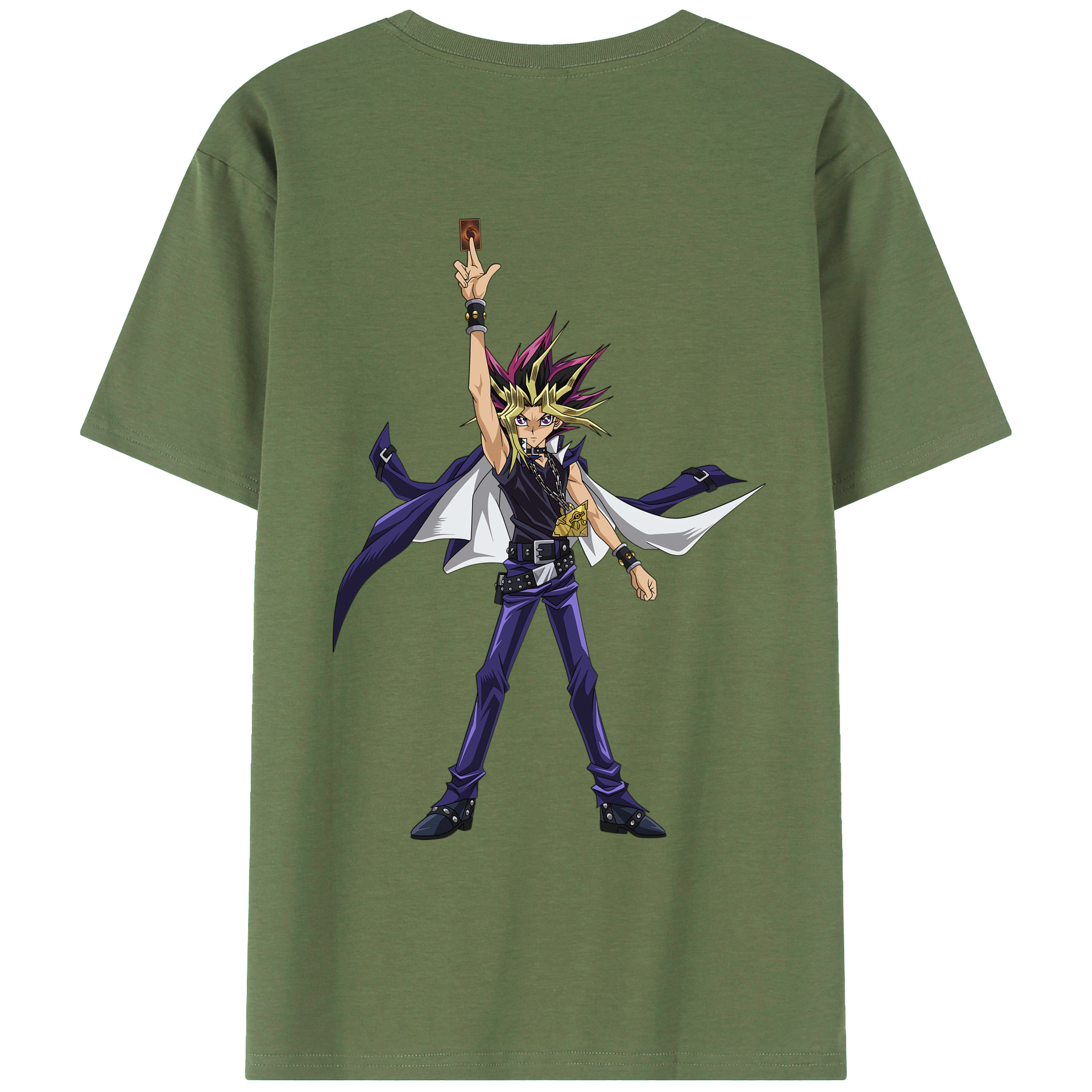 （画像用） 遊☆戯☆王 Yu-Gi-Oh! 綿100％ メンズ半袖Tシャツ（バックプリント） 通気性